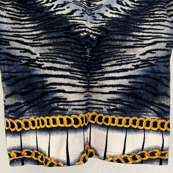 Christina Paris animal print tiger chain short sleeve stretch sweater Mobwife L - Picture 7 of 10